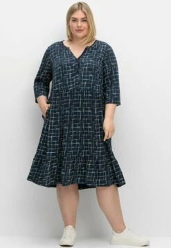 Sheego Abito A CamiciaNachtblau Gemustert Donna Vestiti SHI21C0U4-K11