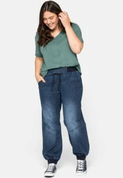 Sheego Jeans Tapered FitDark Blue Denim Donna Jeans SHI21N064-K11