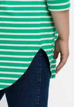 Sheego Maglietta A Manica LungaBlattgrün Weiß Donna T-shirt E Top SHI21D01H-M11 -Sheego Negozio 1a9dcc65bc4c47b2915438f18529b3d1