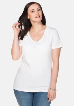 Sheego T-Shirt BasicWhite Donna T-shirt E Top SHI21E08E-A11