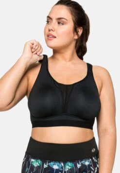 Sheego Reggiseno Sportivo Con Sostegno Medio - Schwarz