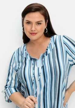 Sheego MidiVestito Di MaglinaBlau Gestreift Donna Vestiti SHI21C0TP-K11 -Sheego Negozio 21f5a2f348a34cd0a414e7dfde102312