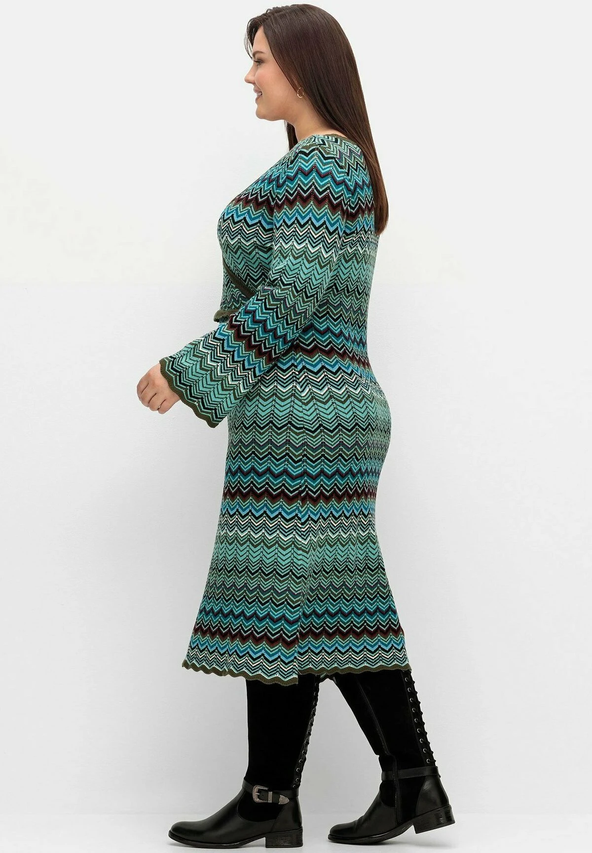 Sheego Abito In MagliaDunkeloliv Gemustert Donna Vestiti SHI21C0UD-M11 6 Sheego Abito In MagliaDunkeloliv Gemustert Donna Vestiti SHI21C0UD-M11 - immagine 4