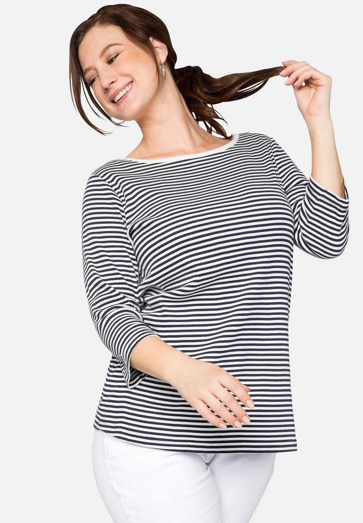 Sheego Maglietta A Manica LungaMarine Donna T-shirt E Top SHI21D06X-K12 3 Sheego Maglietta A Manica LungaMarine Donna T-shirt E Top SHI21D06X-K12