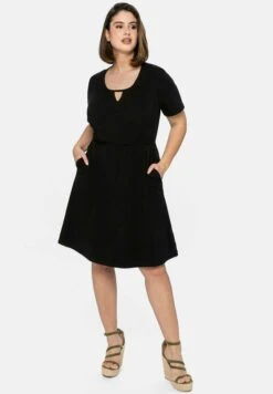 Sheego Vestito Di MaglinaSchwarz Donna Vestiti SHI21C0GS-Q11