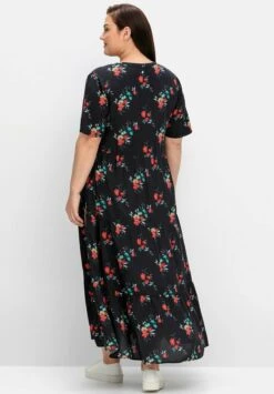 Sheego Vestito Lungo - Schwarz Gemustert -Sheego Negozio 33ec232d91fc4447885fe45086505c75