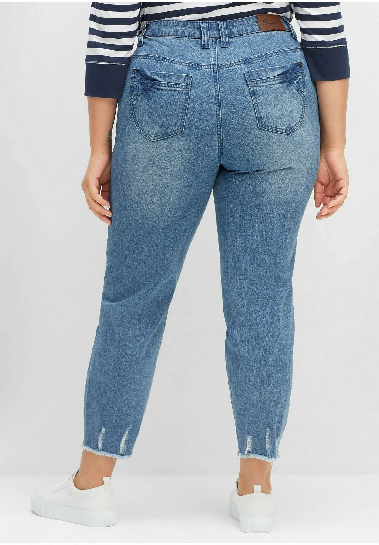 Sheego Jeans Tapered Fit - Blue Used Denim 5 Sheego Jeans Tapered Fit - Blue Used Denim - immagine 3
