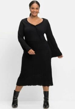 Sheego Abito In MagliaSchwarz Donna Vestiti SHI21C0PU-Q11