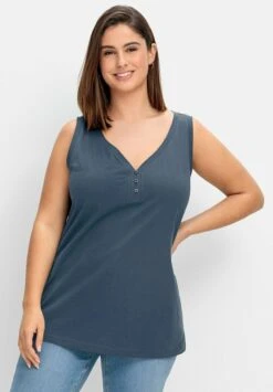 Sheego TankTopTaubenblau Donna T-shirt E Top SHI21D0S7-K11