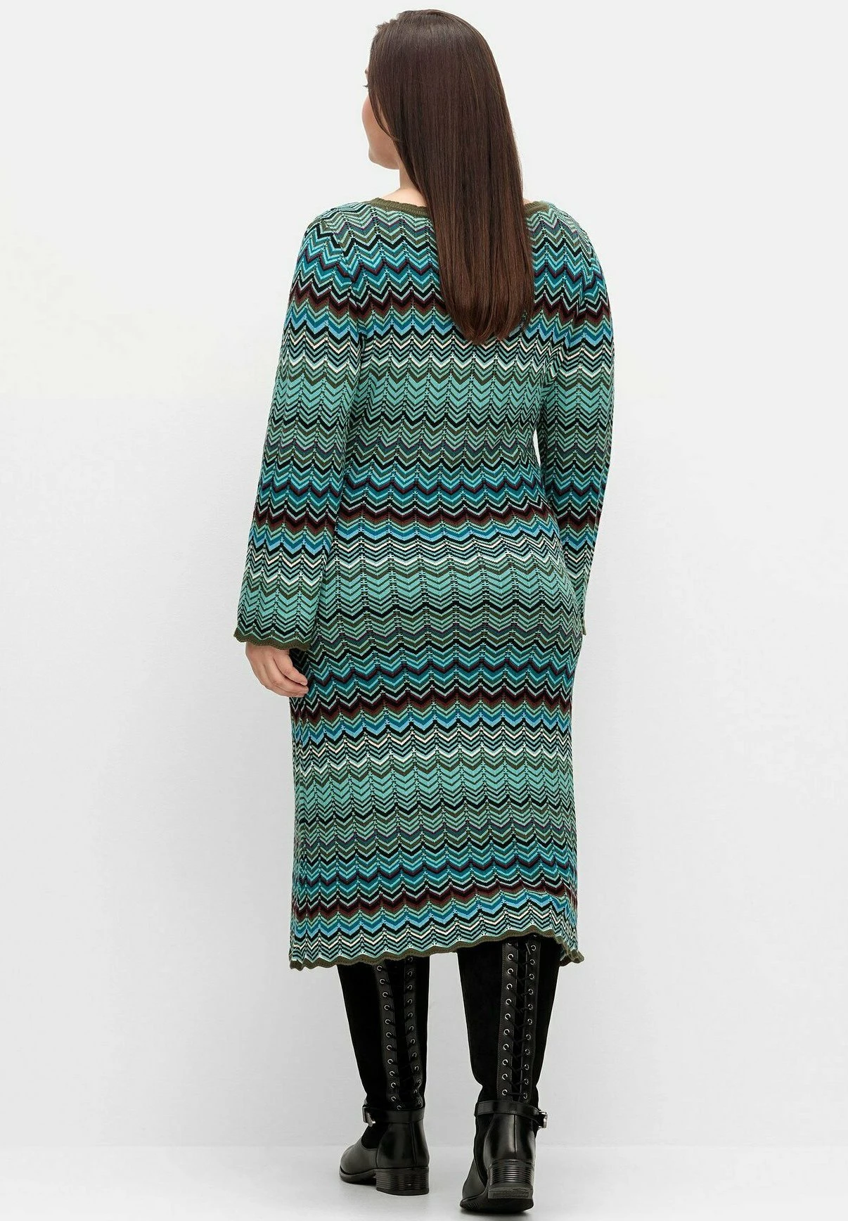 Sheego Abito In MagliaDunkeloliv Gemustert Donna Vestiti SHI21C0UD-M11 4 Sheego Abito In MagliaDunkeloliv Gemustert Donna Vestiti SHI21C0UD-M11 - immagine 2