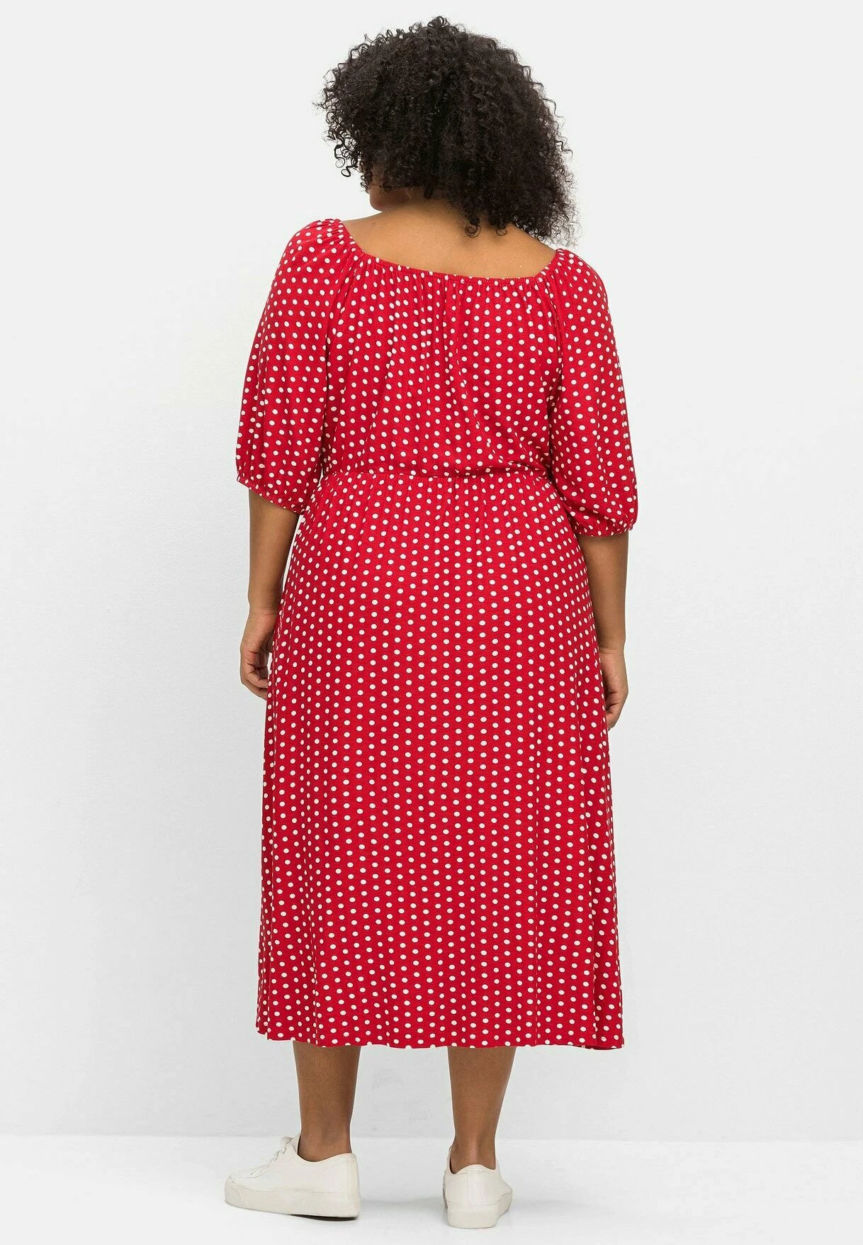 Sheego Vestito Di Maglina - Rot Gemustert 4 Sheego Vestito Di Maglina - Rot Gemustert - immagine 2