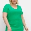 Sheego T-Shirt Basic - Blattgrün -Sheego Negozio 45c1f176105d483cacdaa0ade157061a
