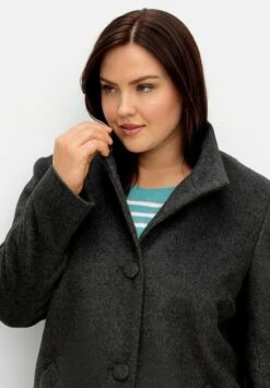 Sheego Cappotto ClassicoAnthrazit Meliert Donna Cappotti SHI21U06P-Q11 -Sheego Negozio 4f33b76dfa3a483b83334ad6ff49b494