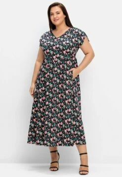 Sheego Vestito Di MaglinaSchwarz Gemustert Donna Vestiti SHI21C0TN-Q11