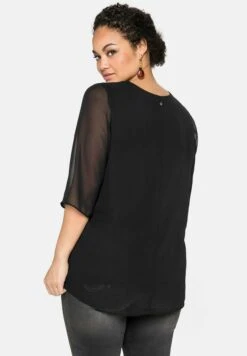 Sheego CamicettaSchwarz Donna Camicie E Bluse SHI21E0H1-Q11 -Sheego Negozio 5555f32daf4243c3806fee695bc60ba0