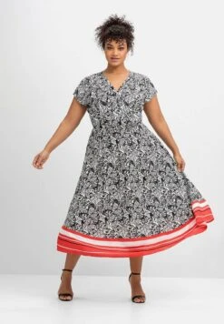 Sheego Vestito EstivoSchwarz Gemustert Donna Vestiti SHI21C0TB-Q11