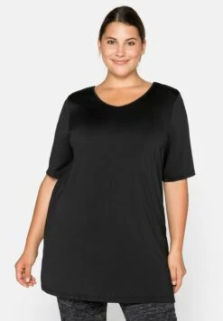 Sheego T-Shirt Con StampaBlack Donna T-shirt E Top SHI21D0B7-Q11