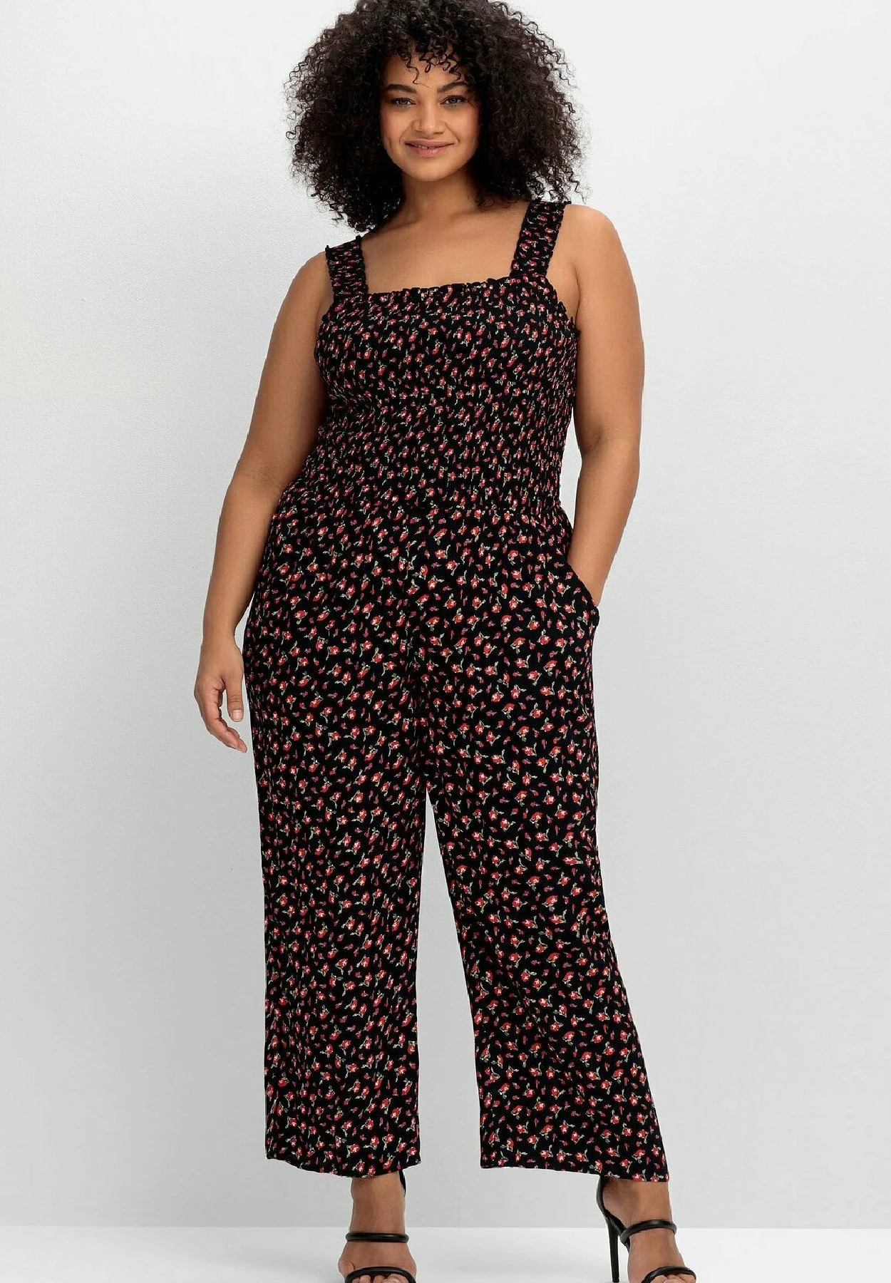 Sheego OverallTuta JumpsuitSchwarz Gemustert Donna Tute Jumpsuit SHI21T00S-Q11 3 Sheego OverallTuta JumpsuitSchwarz Gemustert Donna Tute Jumpsuit SHI21T00S-Q11