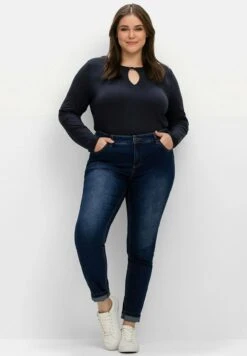 Sheego Jeans Slim FitDark Blue Denim Donna Jeans SHI21N0AO-K11 -Sheego Negozio 66c16d0979e24682baa9e4e70a941c90