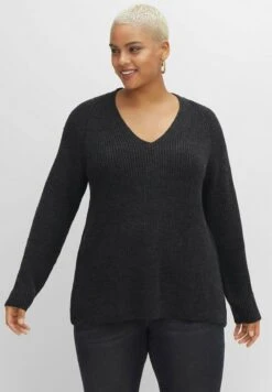 Sheego MaglioneSchwarz Meliert Donna Maglieria SHI21I0BD-Q11