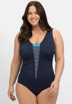 Sheego Costume Da Bagno - Marine Gestreift