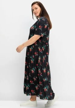 Sheego Vestito Lungo - Schwarz Gemustert -Sheego Negozio 78e6a06986da4c82befb55fcf8478384