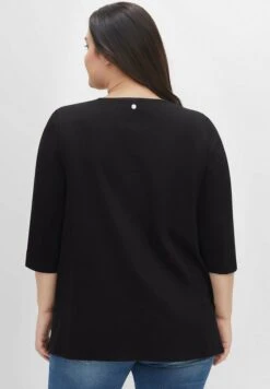 Sheego Maglietta A Manica LungaSchwarz Donna T-shirt E Top SHI21D0ND-Q11 -Sheego Negozio 7eec8bcf0edd4d13bc7c5b0e39061955