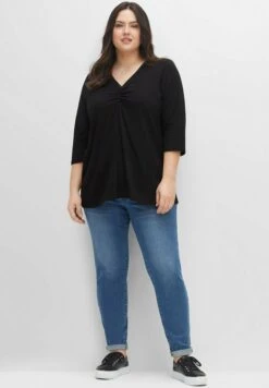 Sheego Maglietta A Manica LungaSchwarz Donna T-shirt E Top SHI21D0ND-Q11 -Sheego Negozio 96b2799af0f64bd18b0eff92e0e3db68