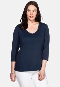 Sheego Negozio 17 Sheego Maglietta A Manica LungaMarine Donna T-shirt E Top SHI21D069-K11