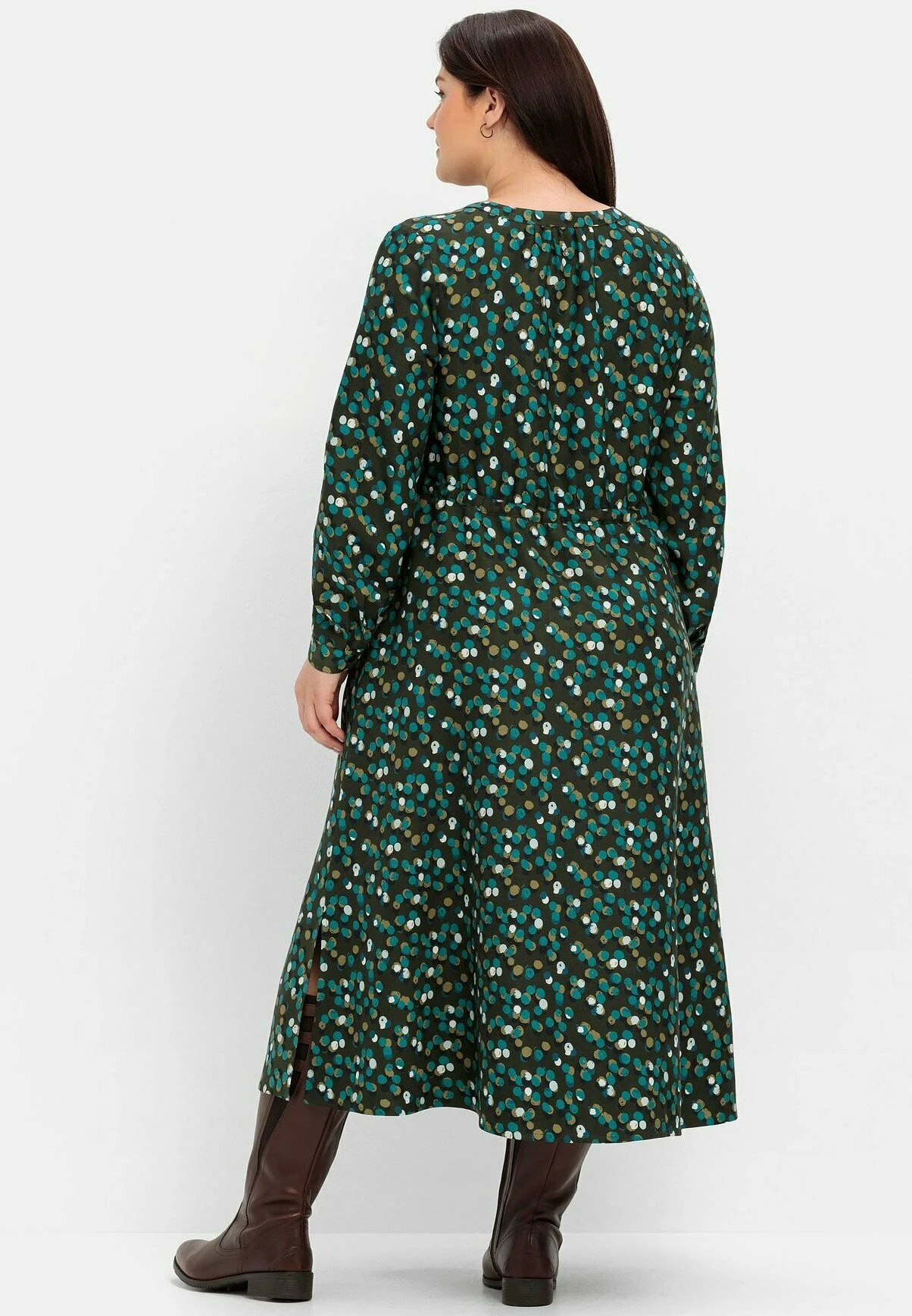 Sheego MidiAbito A CamiciaDunkeloliv Gemustert Donna Vestiti SHI21C0UH-N11 4 Sheego MidiAbito A CamiciaDunkeloliv Gemustert Donna Vestiti SHI21C0UH-N11 - immagine 2