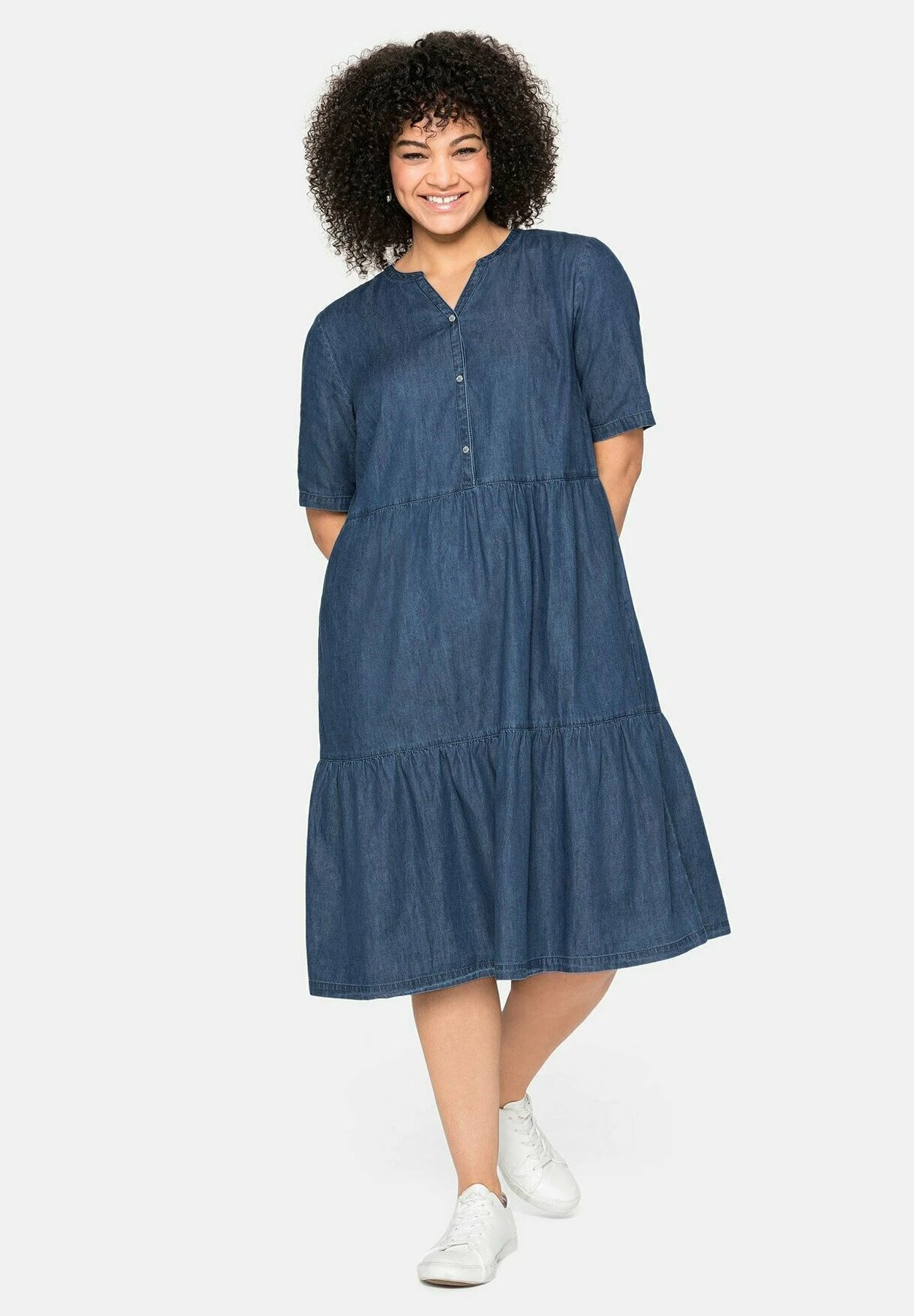 Sheego Vestito Di JeansBlue Denim Donna Vestiti SHI21C0GN-K11 3 Sheego Vestito Di JeansBlue Denim Donna Vestiti SHI21C0GN-K11