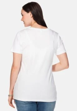 Sheego T-Shirt BasicWhite Donna T-shirt E Top SHI21E08E-A11 -Sheego Negozio a3e89a18077b485bb822da610aaff35b