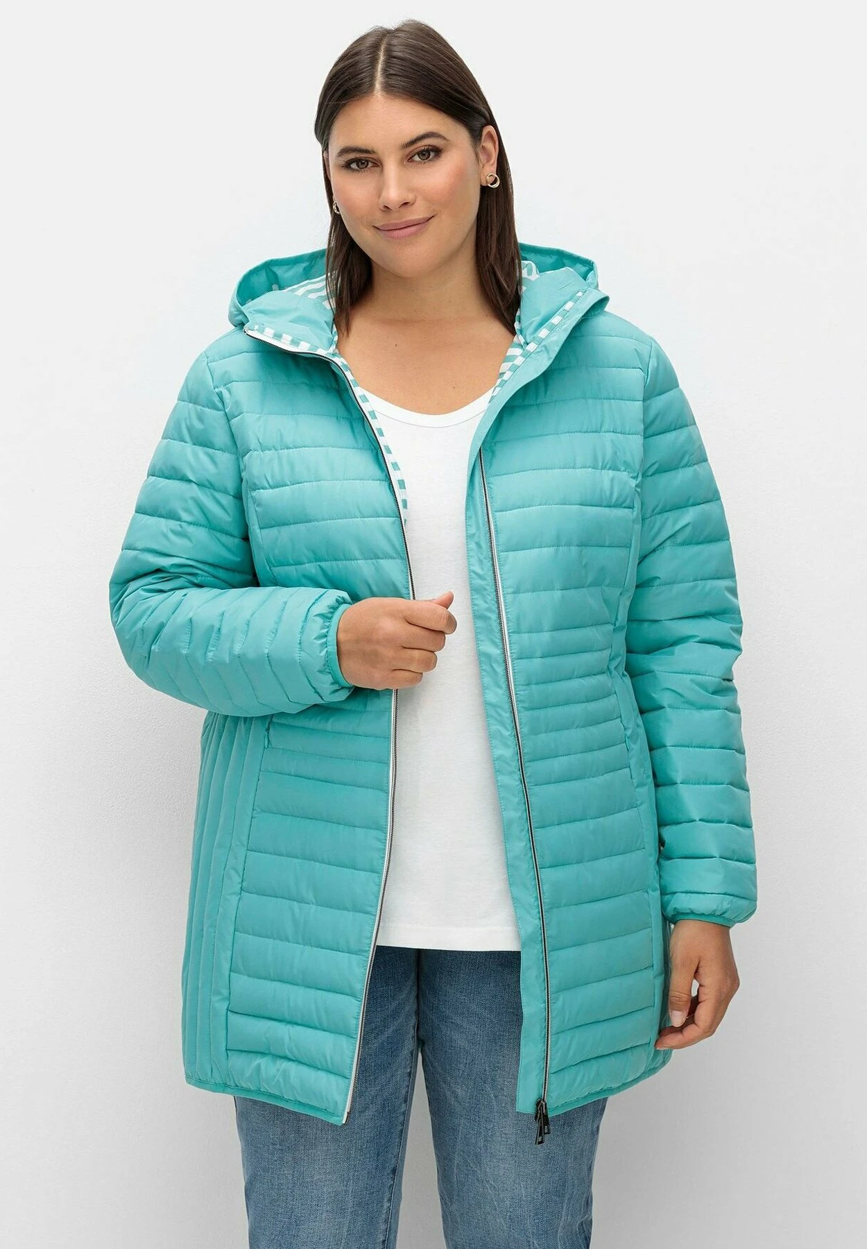 Sheego Longstepp - Cappotto Invernale - Aqua 2 Sheego Longstepp - Cappotto Invernale - Aqua