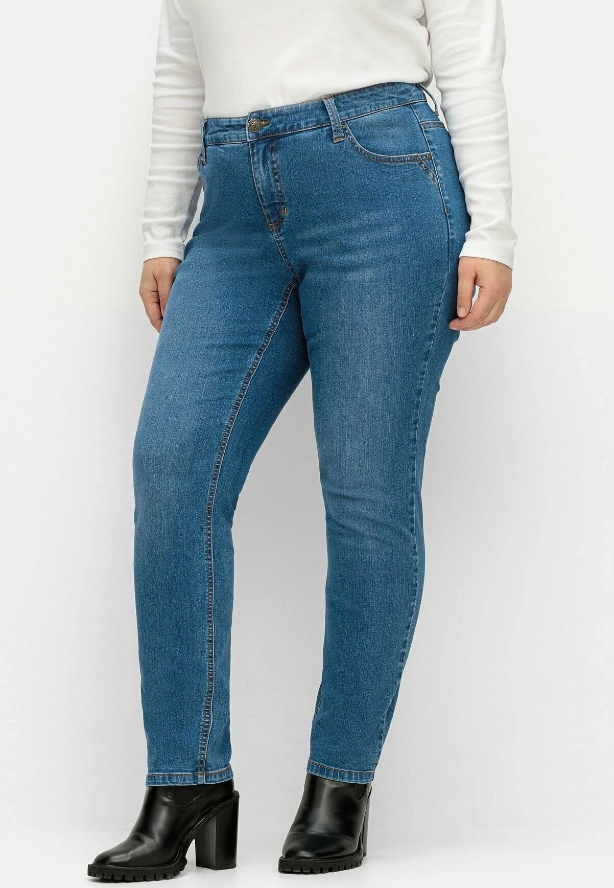 Sheego Jeans Slim FitBlue Denim Donna Jeans SHI21N0B9-K11 3 Sheego Jeans Slim FitBlue Denim Donna Jeans SHI21N0B9-K11