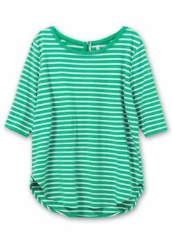 Sheego Maglietta A Manica LungaBlattgrün Weiß Donna T-shirt E Top SHI21D01H-M11 -Sheego Negozio aa0939a53d1b4e89908323fa170d2274