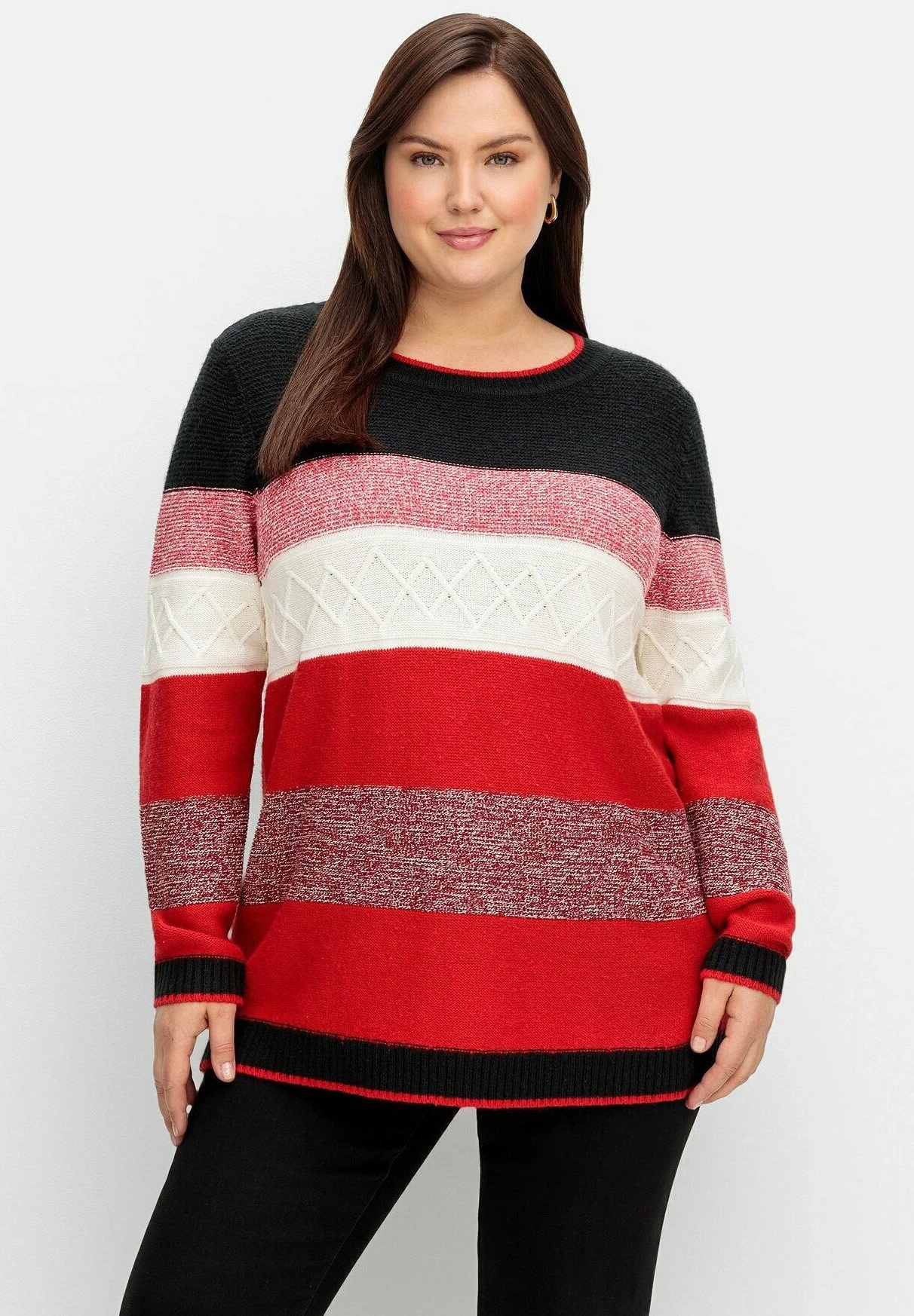 Sheego MaglioneSchwarz Meliert Donna Maglieria SHI21I0EK-Q11 3 Sheego MaglioneSchwarz Meliert Donna Maglieria SHI21I0EK-Q11