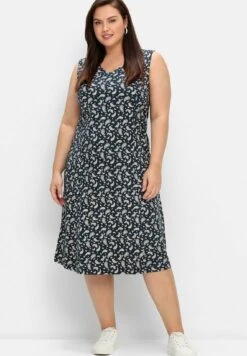 Sheego Vestito Di MaglinaNachtblau Gemustert Donna Vestiti SHI21C0T5-K11