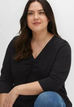 Sheego Maglietta A Manica LungaSchwarz Donna T-shirt E Top SHI21D0ND-Q11 -Sheego Negozio ca71e92cf2e54eaca8d01cf27fb67da8