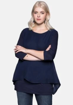 Sheego CamicettaNavy Blue Donna T-shirt E Top SHI21E01Q-K11