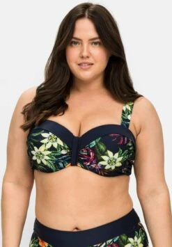 Sheego Oberteil - Bikini Pezzo Sopra - Marine Gemustert