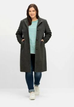 Sheego Cappotto ClassicoAnthrazit Meliert Donna Cappotti SHI21U06P-Q11