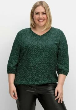 Sheego Camicetta - Tiefgrün Gemustert