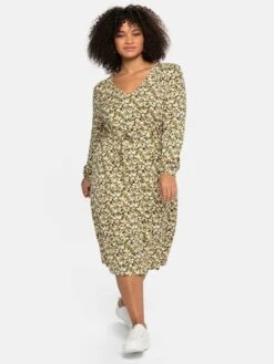 Sheego Vestito Di MaglinaDunkeloliv Bedruckt Donna Vestiti SHI21C0LW-N11