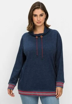 Sheego Negozio 35 Sheego FelpaDark Blue Denim Donna Felpe SHI21J06E-K11