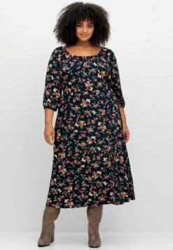 Sheego MidiVestito Di MaglinaNachtblau Gemustert Donna Vestiti SHI21C0U5-K11